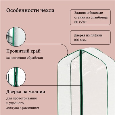 Парник-стеллаж 4 полки (сетка) 46*24*105 см, пвх пленка, мет. труба d-12 мм