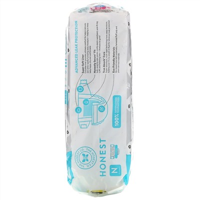 The Honest Company, Honest Diapers, Super-Soft Liner, Newborn, Pandas, Up to 10 Pounds, 32 Diapers