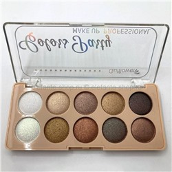 Тени для век Gulflower Cosmetics Professional Gloss Party 10 Color Palette Eyeshadow, тон 01