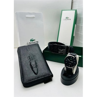 Подарочный набор для мужчины ремень, кошелек, часы + коробка #21177512