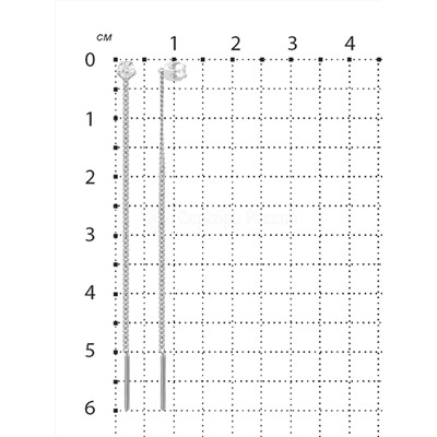 Серьги-продёвки из серебра с фианитами родированные 925 пробы С-2702р00