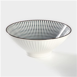 Салатник керамический «Иллюзия», 1,1 л, цвет белый и серый