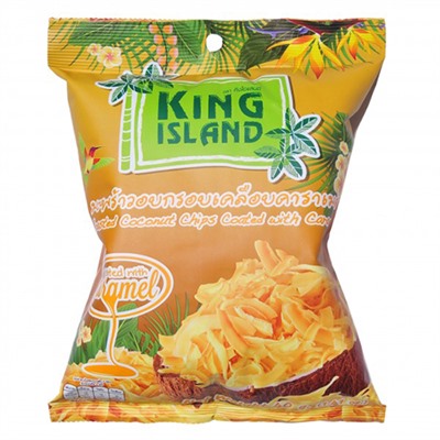 Кокосовые чипсы с карамелью King Island, 40 г