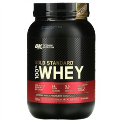 Optimum Nutrition, Gold Standard, 100% Whey, с насыщенным вкусом молочного шоколада, 909 г (2 фунта)