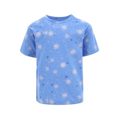 футболка 1ДДФК4433001нг; звездное небо на голубом с глиттером