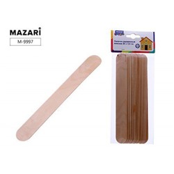 Деревянные палочки для творчества ПЛОСКИЕ 10 шт 20х2,5 см M-9997 Mazari