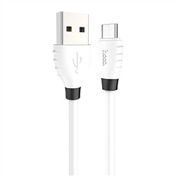 Кабель USB - micro USB Hoco X27 Excellent (повр. уп)  120см 2,4A  (white)