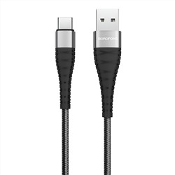 Кабель USB - Type-C Borofone BX32 Munificent (повр. уп)  100см 3A  (black)
