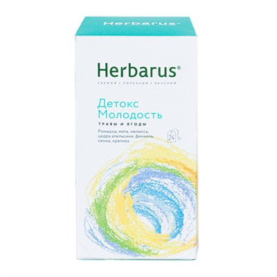 Чай из трав "Детокс, молодость", в пакетиках Herbarus, 24 шт