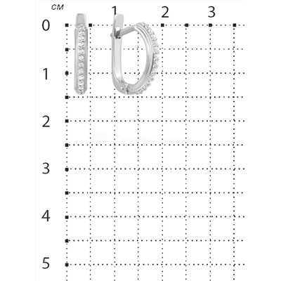 Серьги из серебра с фианитами родированные 925 пробы С-2500-Р