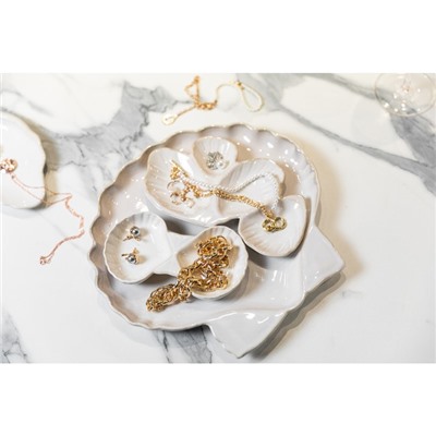 Тарелка керамическая «Морская ракушка», 10 х 23 см белая, цвет белый