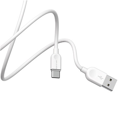 Кабель USB - Type-C Borofone BX14 (повр. уп)  100см 3A  (white)