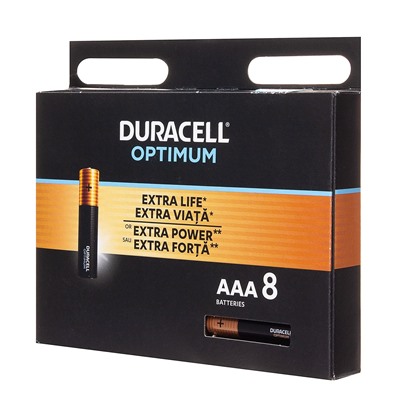 Батарейка AAA Duracell LR03 OPTIMUM (8-BL) (8/64/22400)