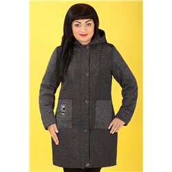 Пальто с капюшоном больших размеров женское демисезонное