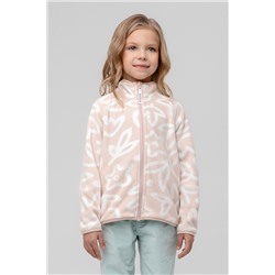Куртка флисовая для девочки Crockid ФЛ 34011 розовая пыль, абстрактные цветы