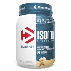 Dymatize Nutrition, ISO100, гидролизованный 100% изолят сывороточного протеина, изысканная ваниль, 725 г (1,6 фунта)
