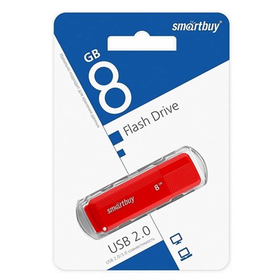 Флэш накопитель USB  8 Гб Smart Buy Dock (red)