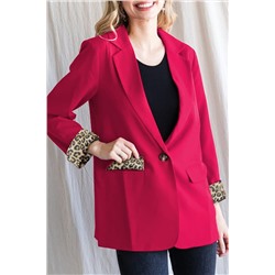 Rose Leopard Lined Blazer