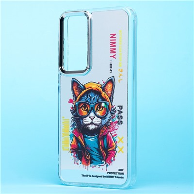 Чехол-накладка - PC092 для "Samsung Galaxy A35" (кот) (transparent)