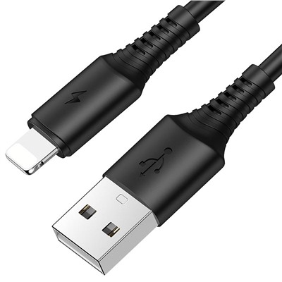 Кабель USB - Apple lightning Borofone BX47 Coolway  100см 2,4A  (black)