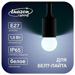 Лампа светодиодная Luazon Lighting, G45, Е27, 1.5 Вт, для белт-лайта, белая, наб 20 шт 7871