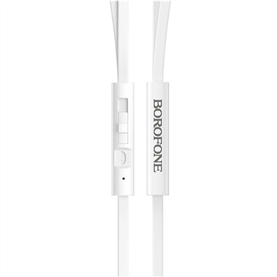 Проводные наушники с микрофоном вкладыши Borofone BM23 Bright sound Jack 3,5  (white)