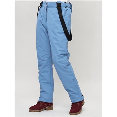Полукомбинезон брюки горнолыжные женские big size голубого цвета 66413Gl
