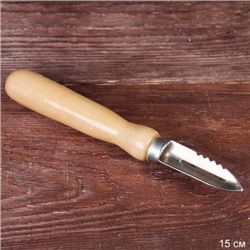 Овощечистка с лакированной деревянной ручкой / 1281 /уп /