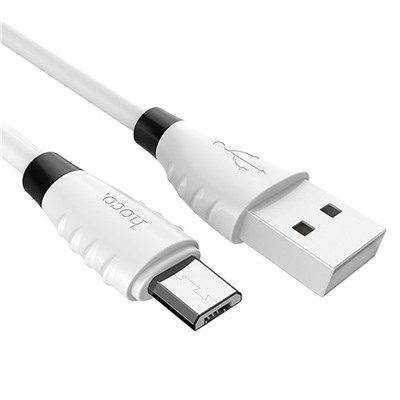 Кабель USB - micro USB Hoco X27 Excellent (повр. уп)  120см 2,4A  (white)