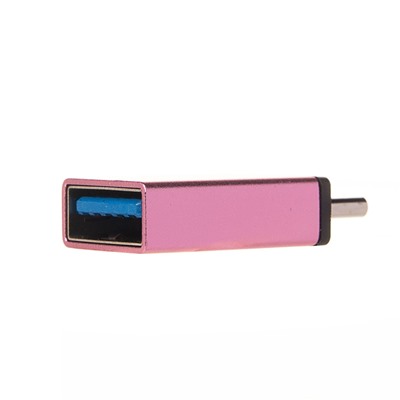 Адаптер - OTG Type-C/USB (pink)