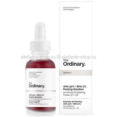 КИСЛОТНЫЙ ПИЛИНГ ДЛЯ ЛИЦА THE ORDINARY AHA 30% + BHA 2% PEELING SOLUTION 30 МЛ