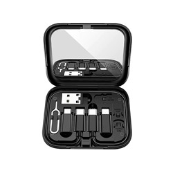 Кабель USB - Multi connector Hoco U114 Treasure box 60W 25см 3A  (black)
