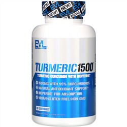 EVLution Nutrition, Turmeric1500, 90 веганских капсул