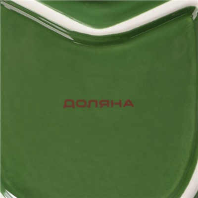Менажница 2 ячейки Доляна «Лист», 24,7×18×3,8 см, цвет зелёный