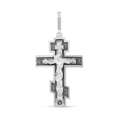 Крест из родированного серебра с чернением