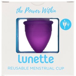 Lunette, Многоразовая менструальная чашечка, модель 1, для легких и нормальных выделений, фиолетовая, 1 чашечка