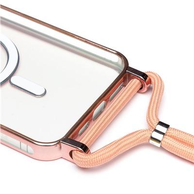 Чехол-накладка - SM016 SafeMag для "Apple iPhone 13 Pro Max" на ремешке (rose gold) (215637)