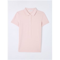 Однотонная футболка-поло розовый