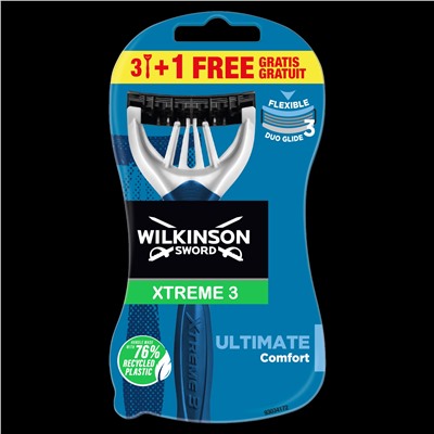 Станок для бритья одноразовый Schick (Wilkinson Sword) Xtreme-3 Ultimate Plus/Comfort (4шт.)