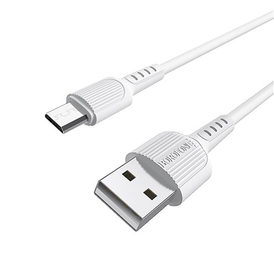 Кабель USB - micro USB Borofone BX16 Easy (повр. уп)  100см 2,4A  (white)