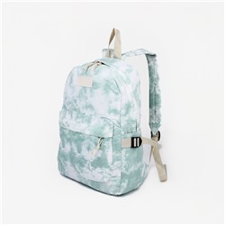 Рюкзак школьный из текстиля на молнии, 3 кармана, цвет зелёный