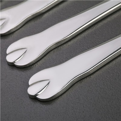 Ножи столовые из нержавеющей стали Доляна «Капля», длина 23 см, 6 шт, цвет серебряный
