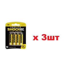 Luxlite Shock Батарейки АА 4 шт в блистере Gold 3шт