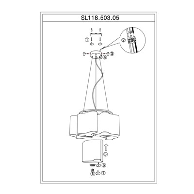 SL118.503.05 Люстра подвесная ST-Luce Серебристый/Белый E27 5*60W