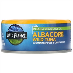 Wild Planet, Дикий тунец альбакор в оливковом масле первого холодного отжима,  142 г