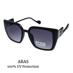 Очки солнцезащитные женские ARAS, черные, 8832 С1, арт. 129.048