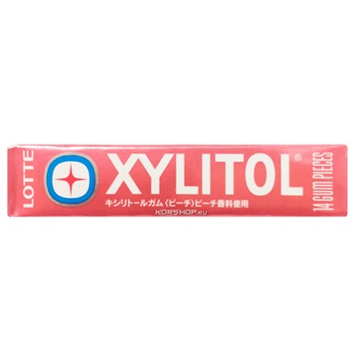 Жевательная резинка со вкусом персика Xylitol Lotte, Япония, 21 г