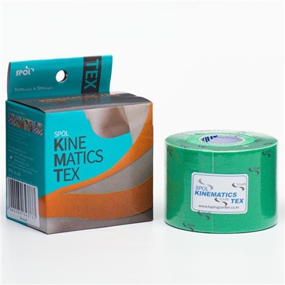 Кинезио тейп Spol Tape корейский, 5 см x 5 м, зелёный