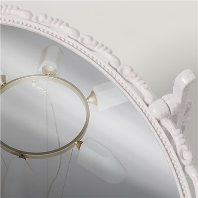 Зеркало настольное «Овал», двустороннее, с увеличением, зеркальная поверхность 11 × 15,5 см, цвет белый