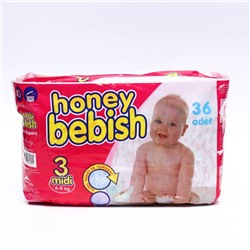 Подгузники детские Bebish 3 Midi (4 - 9 kg), 36 шт